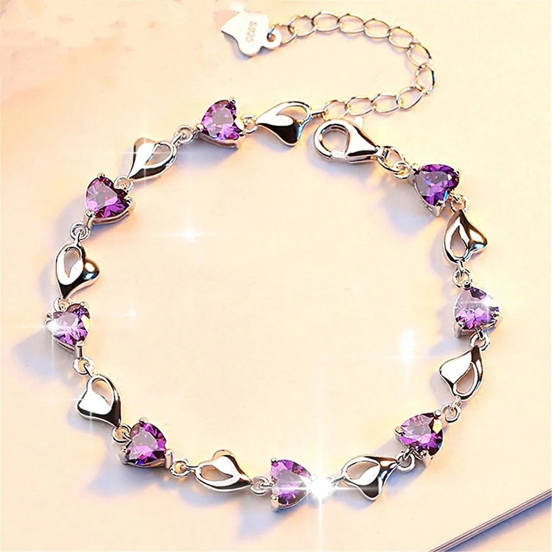 Luxury S925 Sterling Silver Crystal bracelet