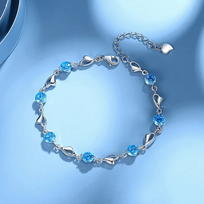 Luxury S925 Sterling Silver Crystal bracelet