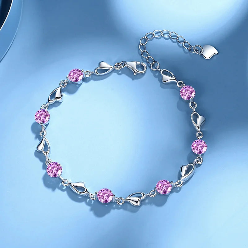 Luxury S925 Sterling Silver Crystal bracelet